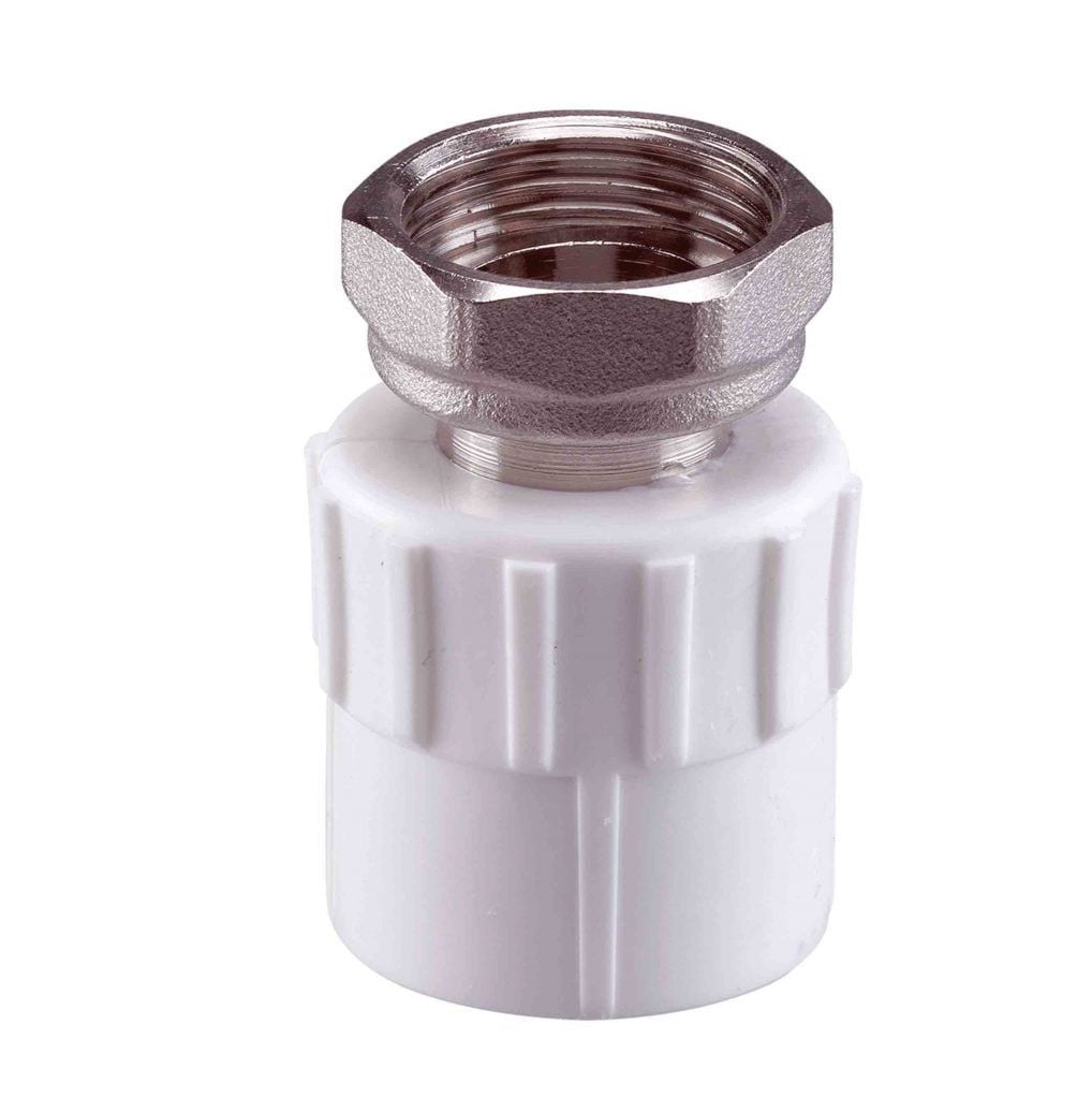 KAS PPRC Oynar Başlıklı Rakor Beyaz 20 mm x 1/2 İnç