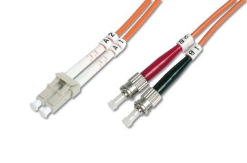 Assmann Digitus Lc-St Fiber Optik Patch Kablo, 1 Mt, Multimode, Duplex, 62.5/125