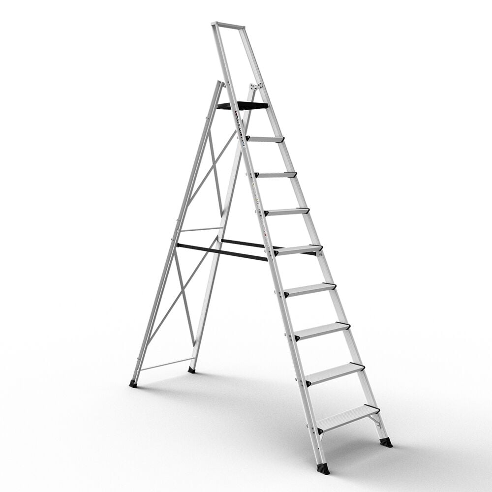 Çağsan Vento Platformlu Profesyonel Alüminyum Merdiven 8+1 Basamaklı