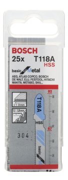 Bosch Dekupaj Testere Bıçağı Basic for Metal T 118 A 92 mm (25 Adet) - 2608638470