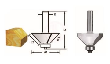 Makita Freze Ucu Rulmanlı Konik Kenar Alma Bıçağı (Çift Bıçak) 12x50,8x70,9 mm (D-48723)