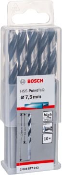 Bosch Metal Matkap Ucu HSS PointTeQ (DIN 338) 7,5 mm (10 Adet) - 2608577243