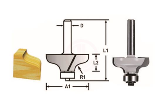 Makita Freze Ucu Rulmanlı Yuvarlama Bıçağı (Çift Bıçak) 8x31,8x55,6 mm (D-48773)