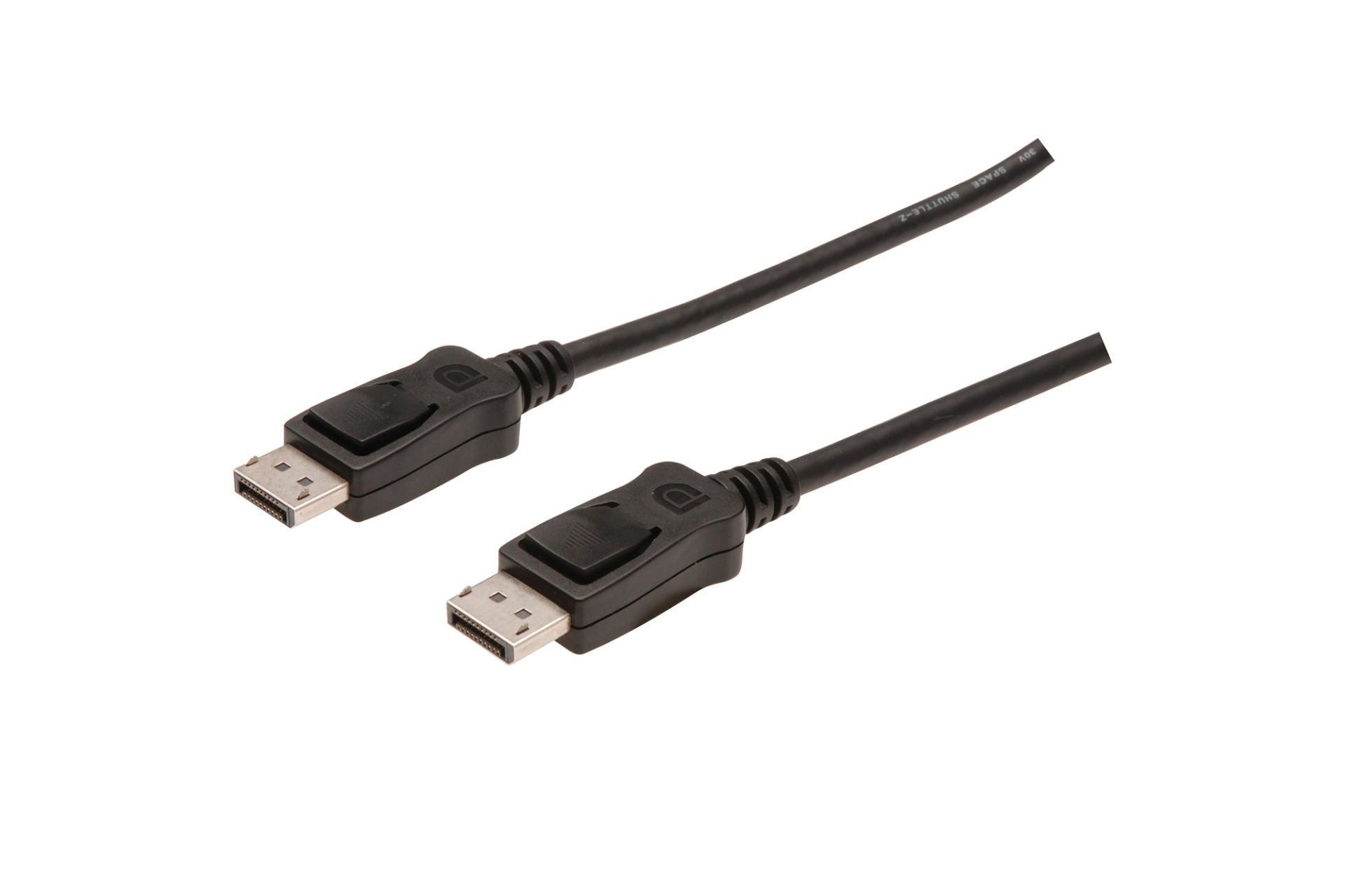 Assmann Displayport (Dp) Bağlantı Kablosu, Dp Erkek - Dp Erkek, 3 Mt, Kilit Mekanizmalı, Dp, 1.2 Uyumlu, Ul, Siyah Renk