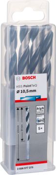 Bosch Metal Matkap Ucu HSS PointTeQ (DIN 338) 10,5 mm (5 Adet) - 2608577273