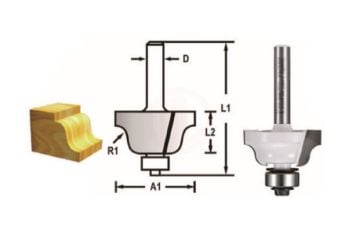 Makita Freze Ucu Rulmanlı Profil Bıçağı (Çift Bıçak) 6x25,4x52,5 mm (D-48804)