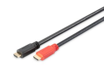 Assmann Hdmı High Speed Bağlantı Kablosu (Hdmı 1.3), 1080P, Hdmı Tip A Erkek - Hdmı Tip A Erkek, 10 Mt, Cu, Awg28, 2X Zırhlı, Amplifikatörlü, Ul, Altın Kaplama, Siyah Renk