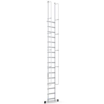 Çağsan MONOGUARD Tek Parça Korkuluklu Geniş Basamaklı Alüminyum 16 Basamaklı - T4000MG