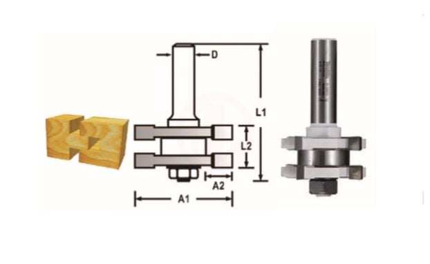 Makita Freze Ucu Ters Çevrilebilir Eklem Bıçağı Düz Profil (Çift Bıçak) 12x41,3x76,2 mm (D-48929)
