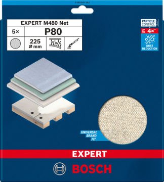 Bosch Ağ Zımpara Expert M480 225 Mm 80 Kum 5 Li Paket - 2608901636