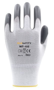 Maxsafety Nitril Kaplı Eldiven (Gri - Beyaz) No: 8 - 9 - 10 - MXNIT-102-10