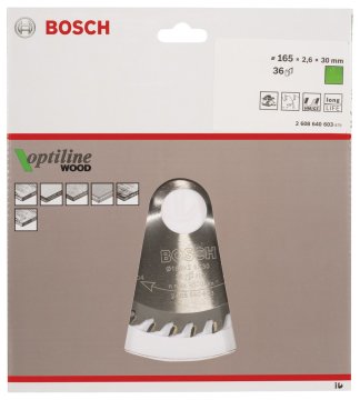 Bosch Daire Testere Bıçağı Optiline Wood 165x30/20 mm 36 Diş - 2608640603
