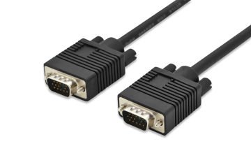 Assmann Vga Monitör Kablosu, Dsub 15 Erkek Dsub 15 Erkek, 5 Mt, Cu, 3Coax/7C, Awg28, 2X Ferrite Filtreli, Ul, Siyah Renk