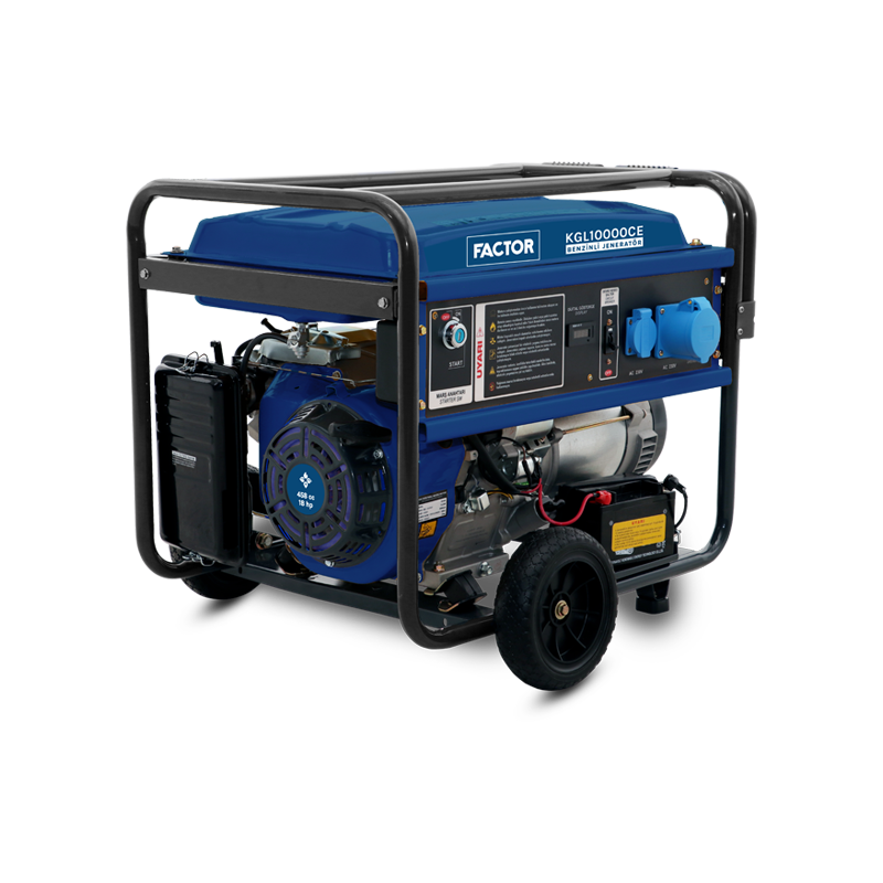 Factor 9.4 Kva Benzinli İpli -Marşlı Monofaz Jeneratör