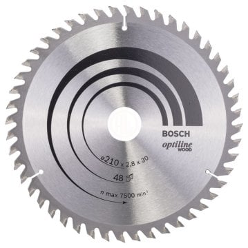 Bosch Daire Testere Bıçağı Optiline Wood 210x30 mm 48 Diş (2,8/1,8 mm) - 2608640623