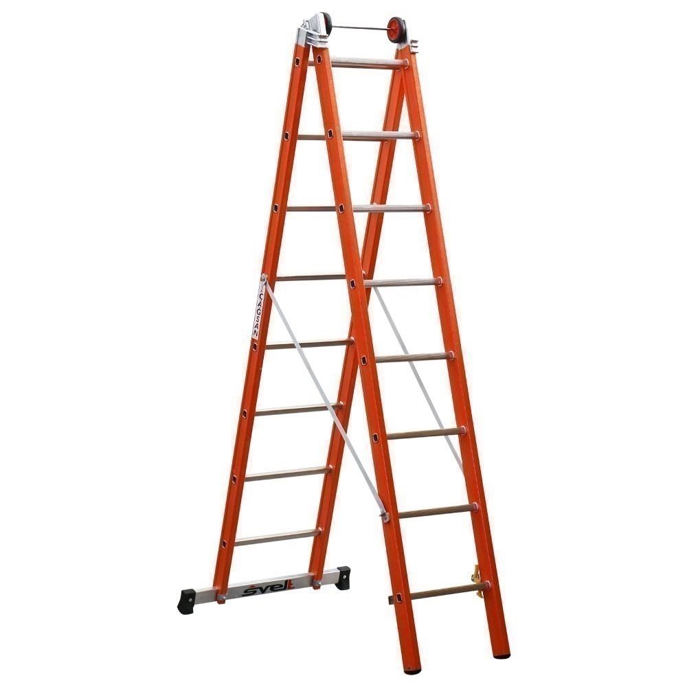 Çağsan İki Parçalı Çok Amaçlı Fiberglas Merdiven (V2) 2x8 Basamaklı - FS5-V2