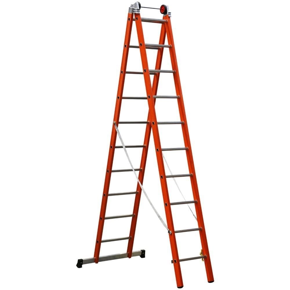 Çağsan İki Parçalı Çok Amaçlı Fiberglas Merdiven (V2) 2x10 Basamaklı - FS6-V2