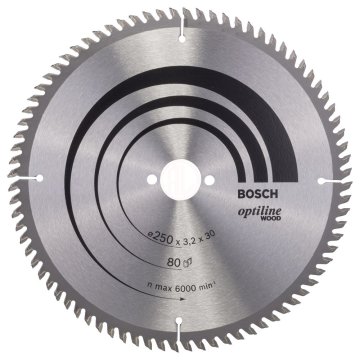 Bosch Daire Testere Bıçağı Optiline Wood 250x30 mm 80 Diş - 2608640660