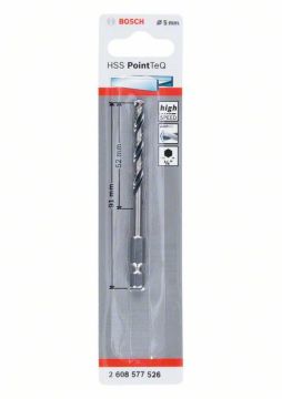 Bosch Metal Matkap Ucu HSS PointTeQ 1/4 İnç Altıgen Şaft 5,0 mm - 2608577526