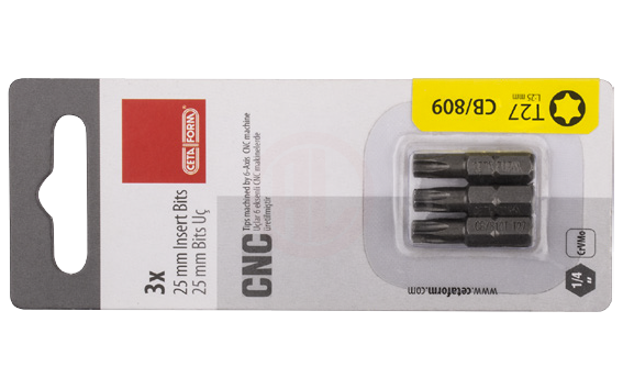 Ceta Form 3 Parça 1/4 İnç Torx Bits Uç T30 X 25 Mm / Kartlı
