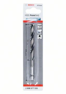 Bosch Metal Matkap Ucu HSS PointTeQ 1/4 İnç Altıgen Şaft 8,0 mm - 2608577533