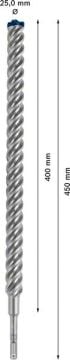 Bosch Kırıcı Delici Uç SDS-Plus-7X Expert 25x450 mm (1 Adet) - 2608900151