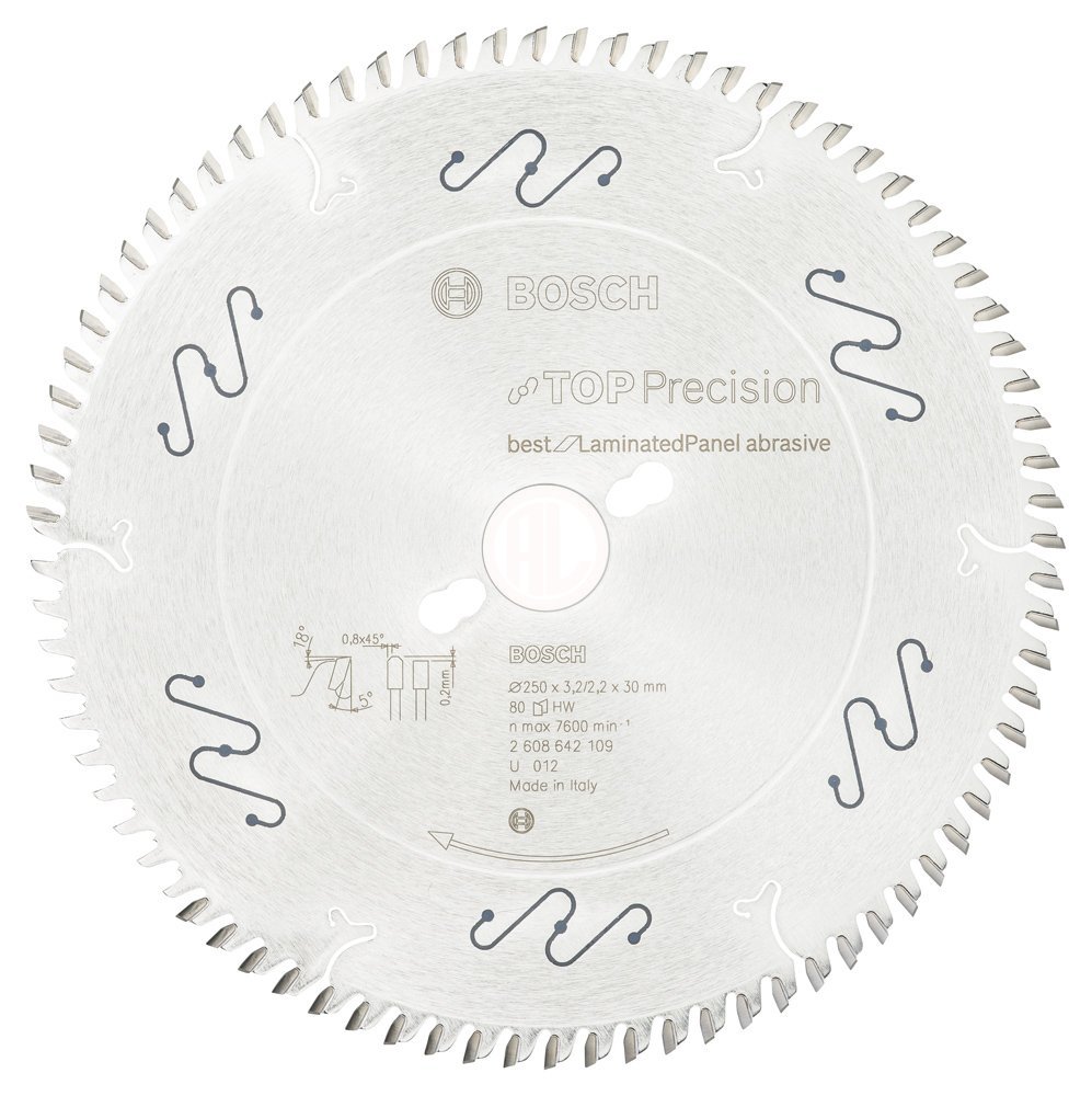 Bosch Daire Testere Bıçağı Best For LaminatedPanel Abrasive 250x30 mm 80 Diş - 2608642109