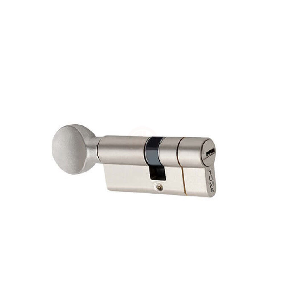 Yuma Kilit Mandallı Topuzlu Standart Pirinç Barel 68 mm Bilyalı Mandallı Saten Tuzaklı - YM-B68BTMS