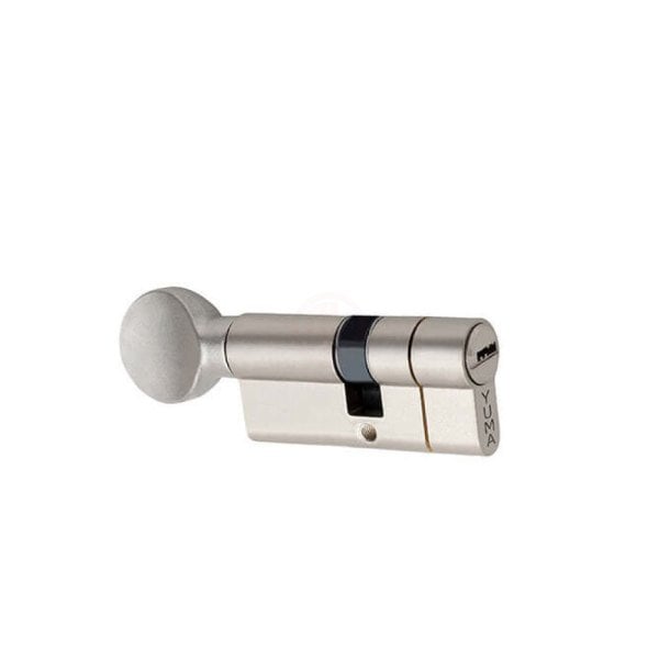 Yuma Kilit Mandallı Topuzlu Standart Pirinç Barel 68 mm Bilyalı Mandallı Saten Tuzaklı - YM-B68BTMS