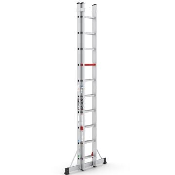 Çağsan İki Parçalı Sürgülü Alüminyum Merdiven 2x10 Basamaklı - TS6