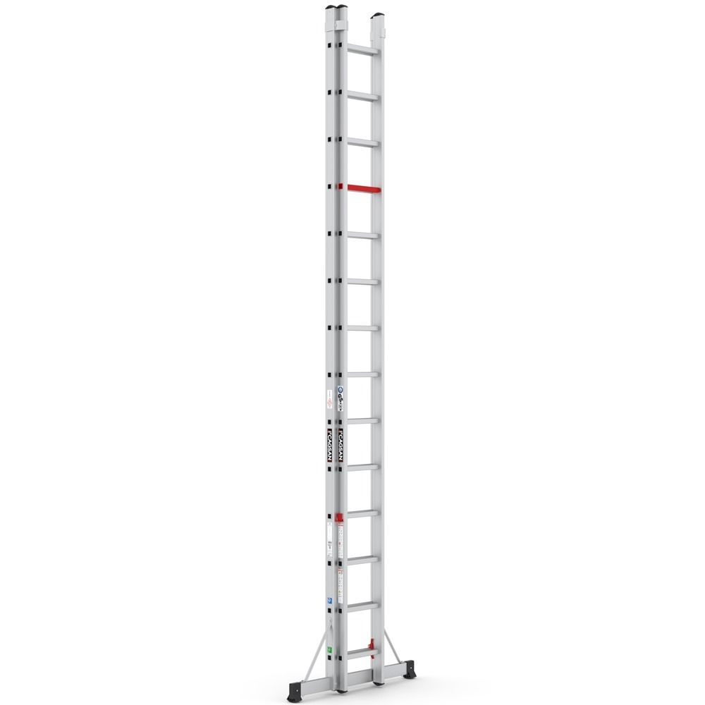 Çağsan İki Parçalı Sürgülü Alüminyum Merdiven 2x14 Basamaklı - TS8