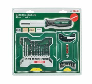 Bosch X-Line 15 Parça Delme & 25 Parça Vidalama Ucu Seti + Tornavida - 2607017655