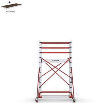 Çağsan Telesafe XL Premium İki Parçalı Alüminyum İskele 2x11 Basamaklı - S006_XLN_PR