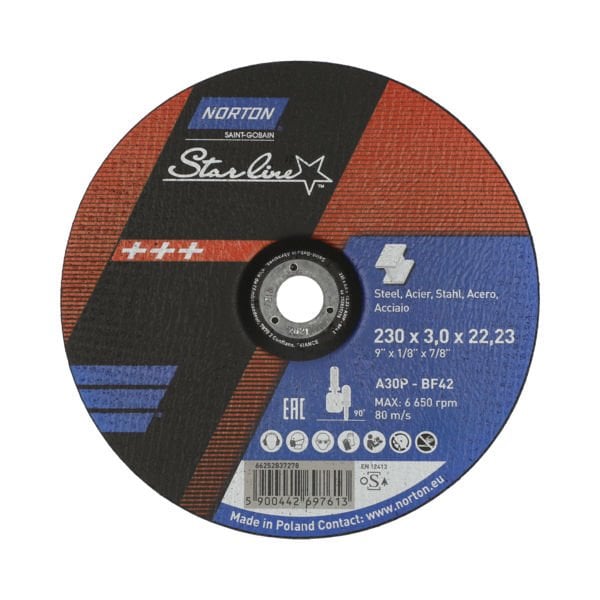 Norton Clipper Düz Metal Kesme A30P-180x3.0x22.23-T41 NOR-Starline - 66252843885
