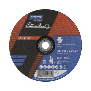 Norton Clipper Düz Metal Kesme A30P-180x3.0x22.23-T41 NOR-Starline - 66252843885
