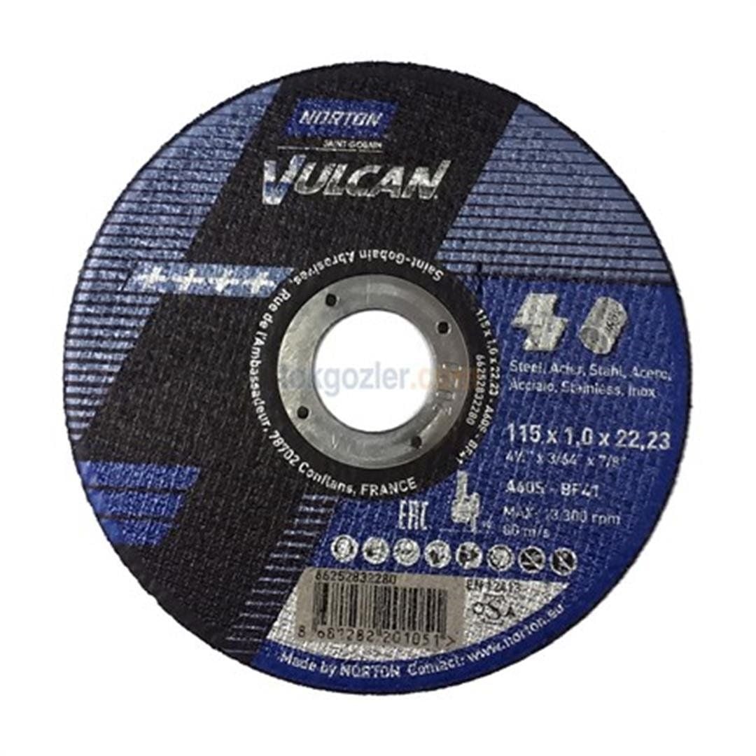 Norton Clipper Düz Paslanmaz Kesme A46T-115x1.2x22.23T41 NOR-VULCAN - 66252850495