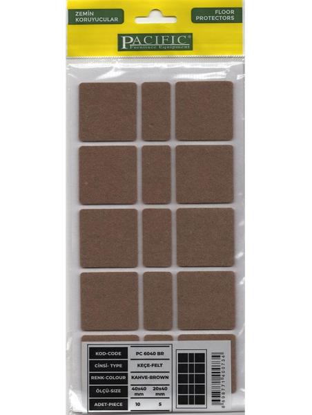 Pacific Kahve Yapışkanlı Keçe 40 mm x 40 mm - PC6040-BR