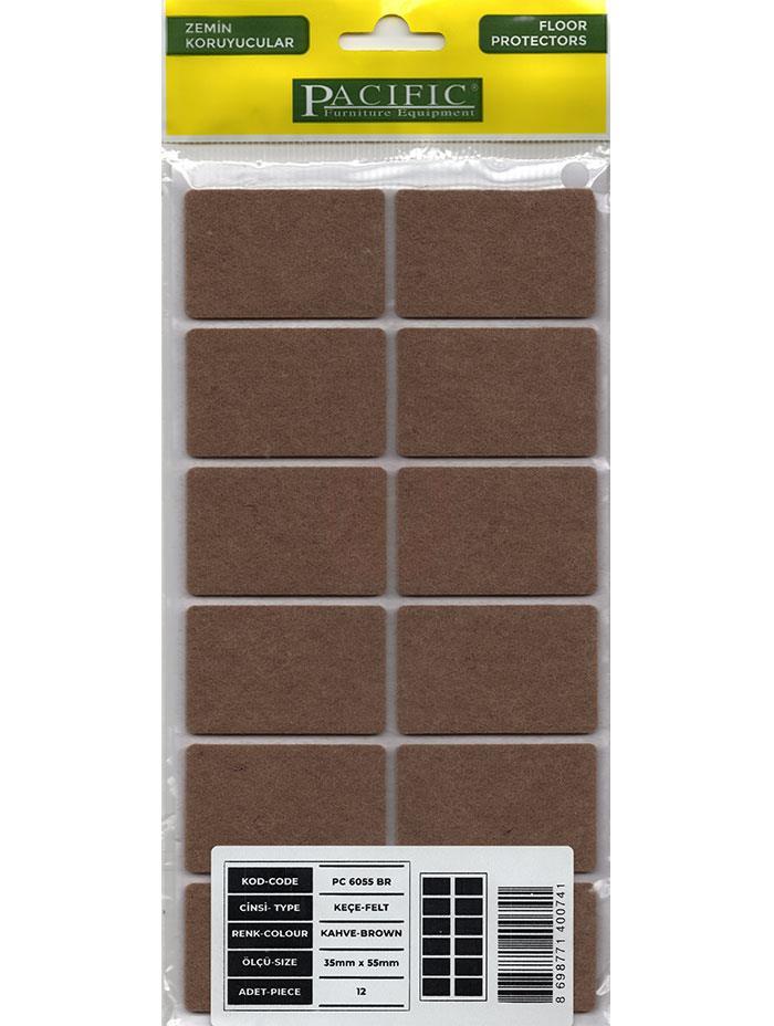 Pacific Kahve Yapışkanlı Keçe 35 mm x 55 mm - PC6055-BR
