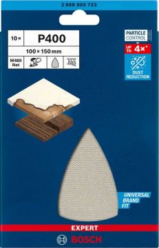 Bosch Ağ Zımpara Expert M480 100x150 mm 400 Kum (10 Adet) - 2608900733