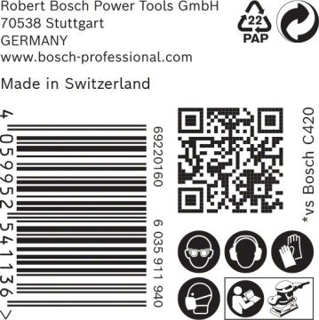 Bosch Ağ Zımpara Expert M480 115x230 mm 400 Kum (50 Adet) - 2608900775