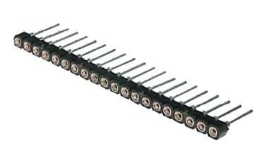 Assmann Socket, With Machined Contacts, 1-Row (Single Row), L=7.43Mm, Pitch 2.54Mm, Number Of Contacts: 20