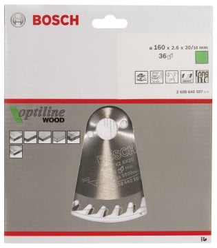 Bosch Daire Testere Bıçağı Optiline Wood 160x20/16 mm 36 Diş - 2608640597