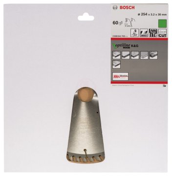 Bosch Daire Testere Bıçağı Optiline Wood 254x30 mm 60 Diş (3,2/2,2 mm) - 2608641765