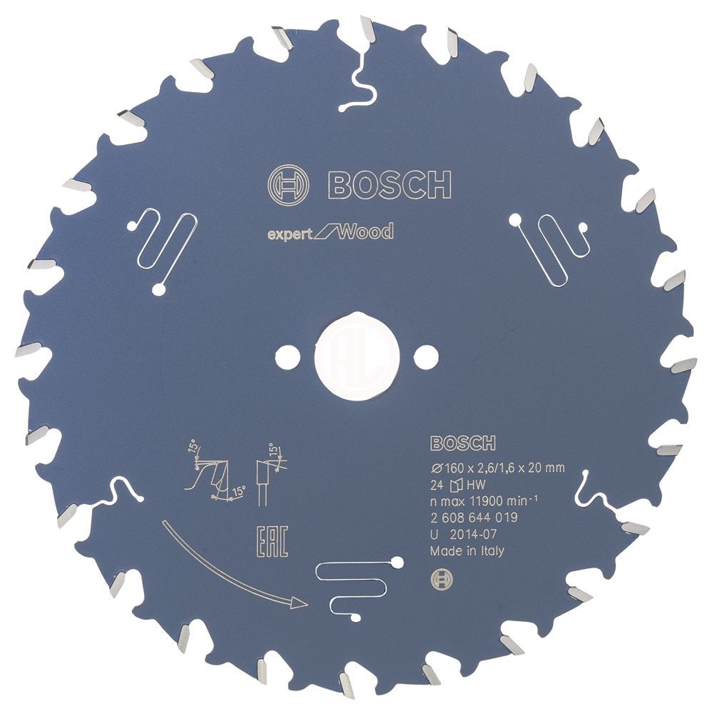 Bosch Daire Testere Bıçağı Expert For Wood 160x20 mm 24 Diş (2,6/1,6 mm) - 2608644019