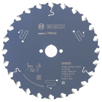 Bosch Daire Testere Bıçağı Expert For Wood 160x20 mm 24 Diş (2,6/1,6 mm) - 2608644019