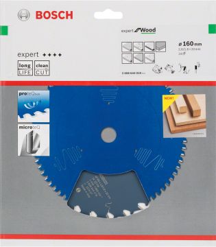Bosch Daire Testere Bıçağı Expert For Wood 160x20 mm 24 Diş (2,6/1,6 mm) - 2608644019