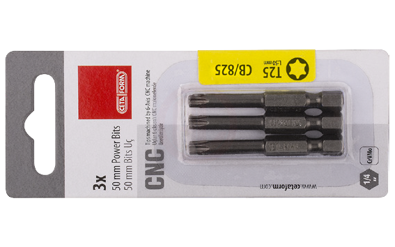 Ceta Form 3 Parça 1/4 İnç Torx Bits Uç T30 X 50 Mm / Kartlı
