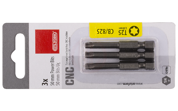 Ceta Form 3 Parça 1/4 İnç Torx Bits Uç T40 X 50 Mm / Kartlı