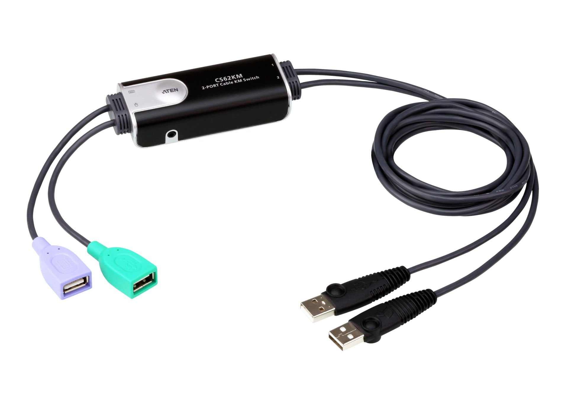 Aten 2-Port Usb Sınırsız Kablolu Km Switch
