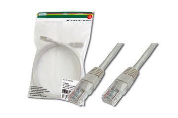 Assmann Digitus Patch Kablo, Utp, Cat. 5E, 1 Mt, Awg 26/7, Gri Renk, 3P Sertifikalı (Dk-1511-010)